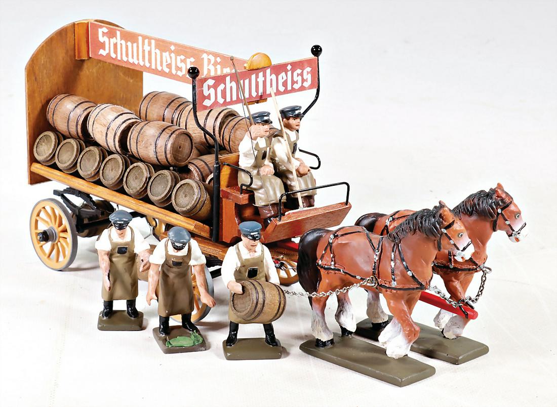 horse and cart for a coach with beer barrels, (1 of 1)