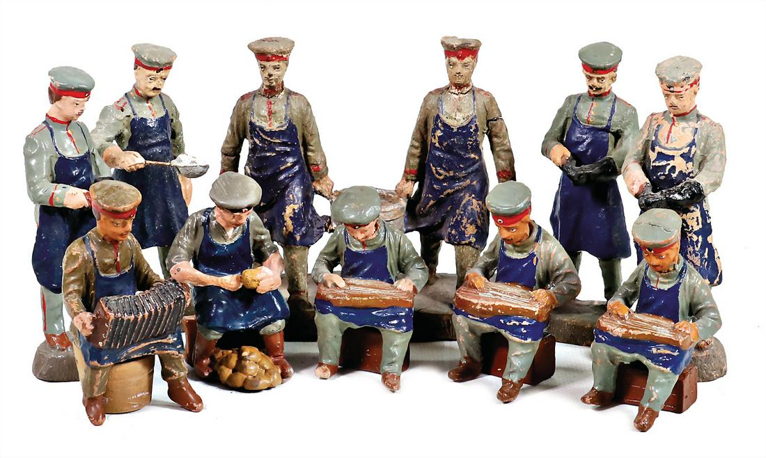 ELASTOLIN 10 mass-figures, kitchen hands, shoemaker, (1 of 1)