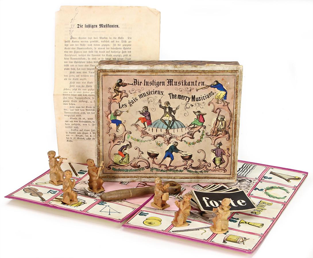 board game, Biedermeier, print, handcoloured, the funny (1 of 1)