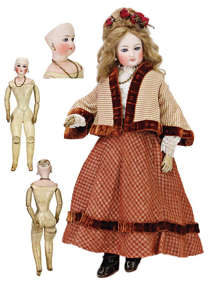 GAULTIER Fashion-Doll, bisque porcelain socket head, on (1 of 1)