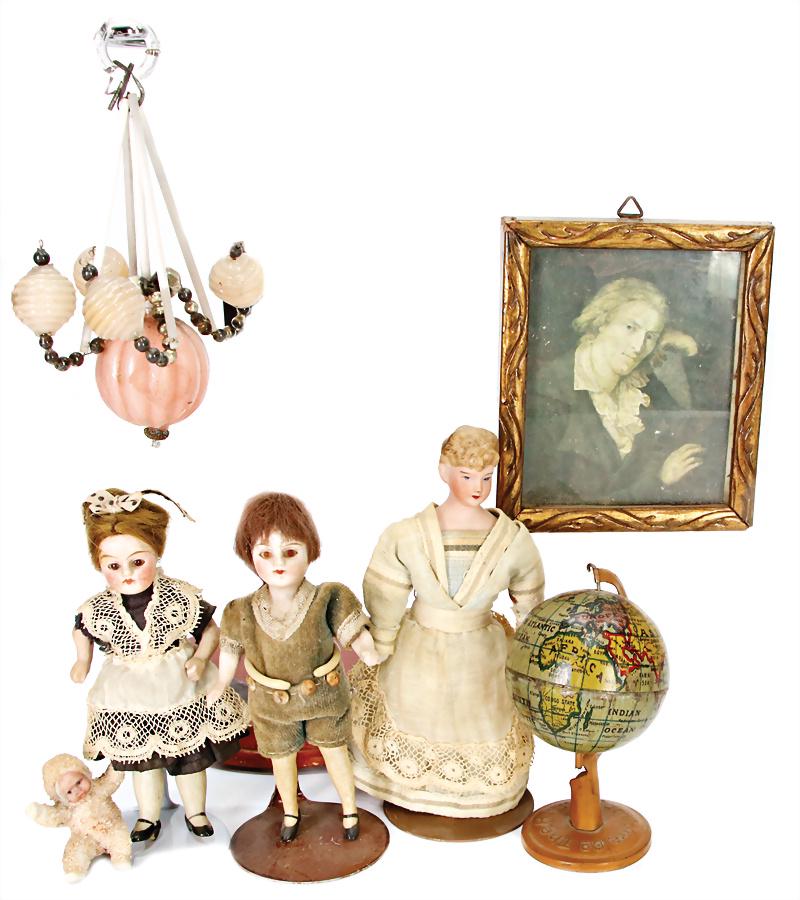 dollhouse decoration pieces, lamp, glass, 9 cm, bad (1 of 1)