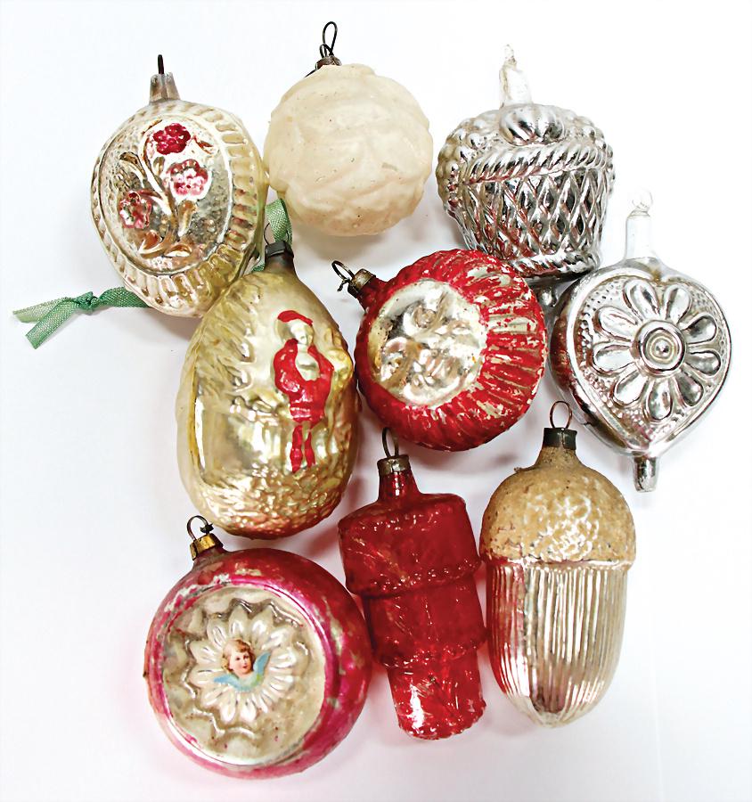 nice mixed lot of  Christmas tree decoration, glass, 9 (1 of 1)