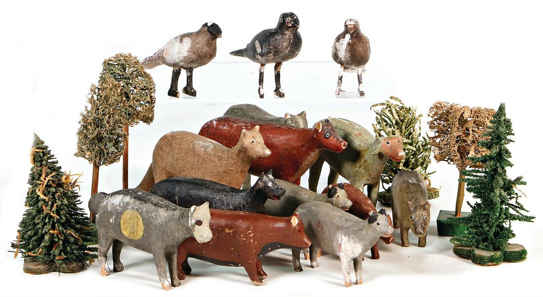 ERZGEBIRGE mixed lot of  animals, wood, 6-9 cm, some (1 of 1)