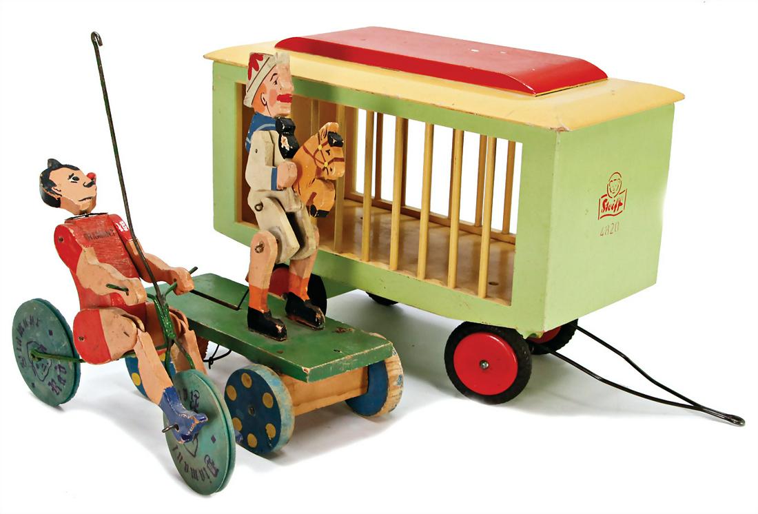 3 pieces, wooden toys, STEIFF menagerie carriage, 29 (1 of 1)