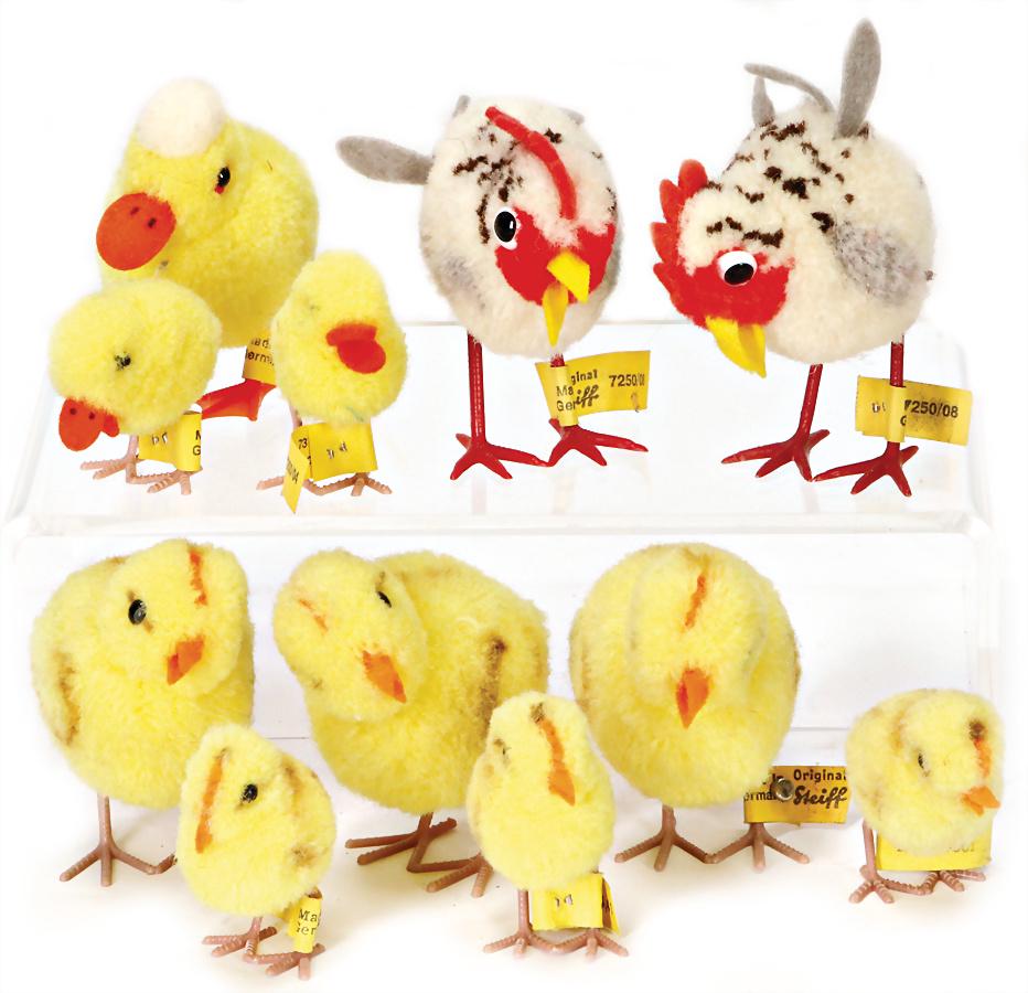 STEIFF mixed lot of  11 wool miniatures, ducks, chick, (1 of 1)