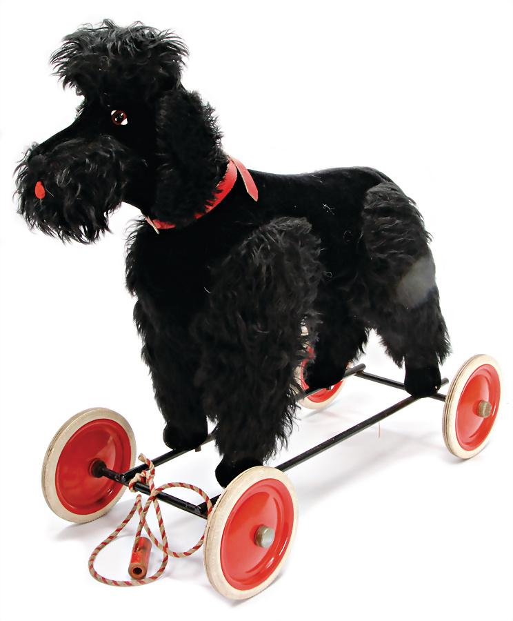 STEIFF poodle, silver button, No. 1350.26, cloth tag: STEIFF poodle, silver button, No. 1350.26, cloth tag label is slightly worn, good condition German Description STEIFF Pudel, silberner Knopf, Nr. 1350.26, Fahne etwas verschlissen, guter Zust.