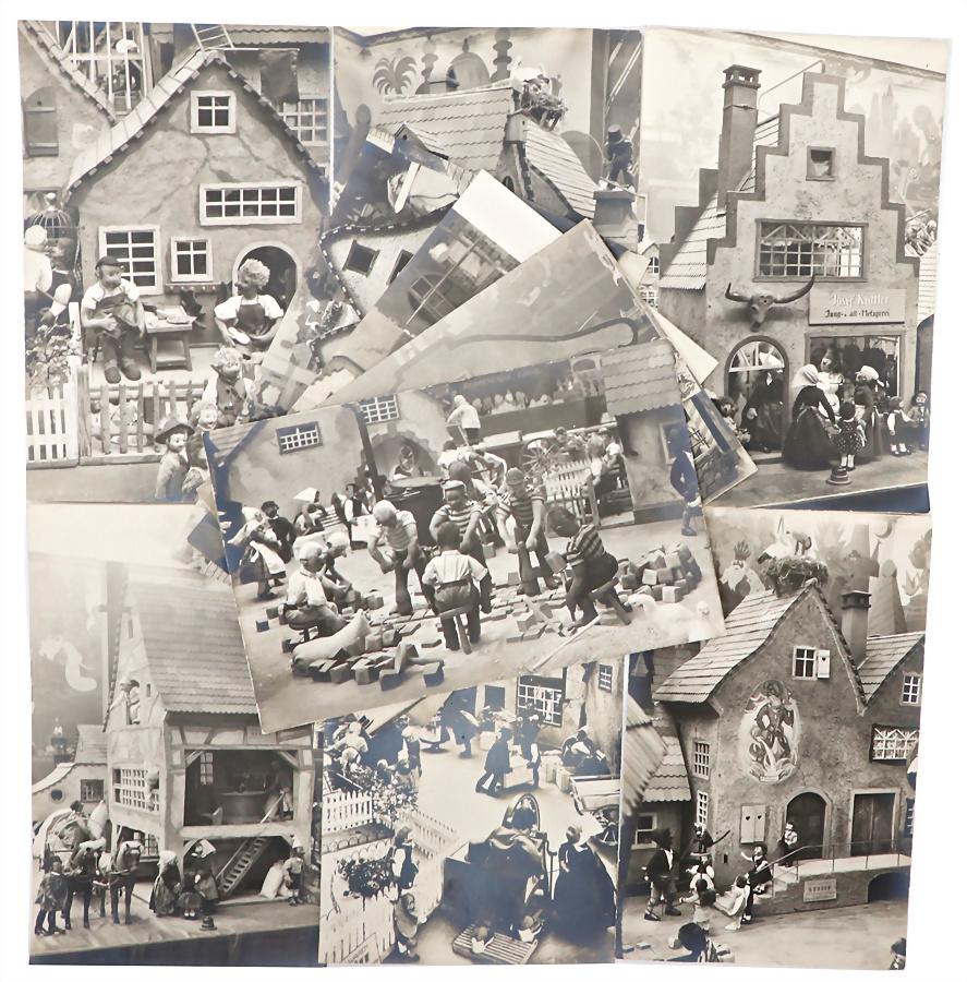STEIFF 10 postcards, "Das StÃ¤dtle" from 1922: STEIFF 10 postcards, "Das StÃ¤dtle" from 1922, B/W photos with caricature figures, 14x9 cm German Description STEIFF 10 Postkarten, "Das StÃ¤dtle" von 1922, SchwarzweiÃŸaufnahmen mit Karikaturfi
