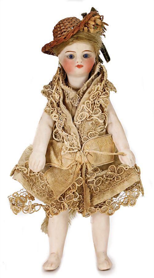 Barefoot Mignonette France, 14 cm, bisque socket head, fix inset blue  glass eyes, closed (1 of 1)