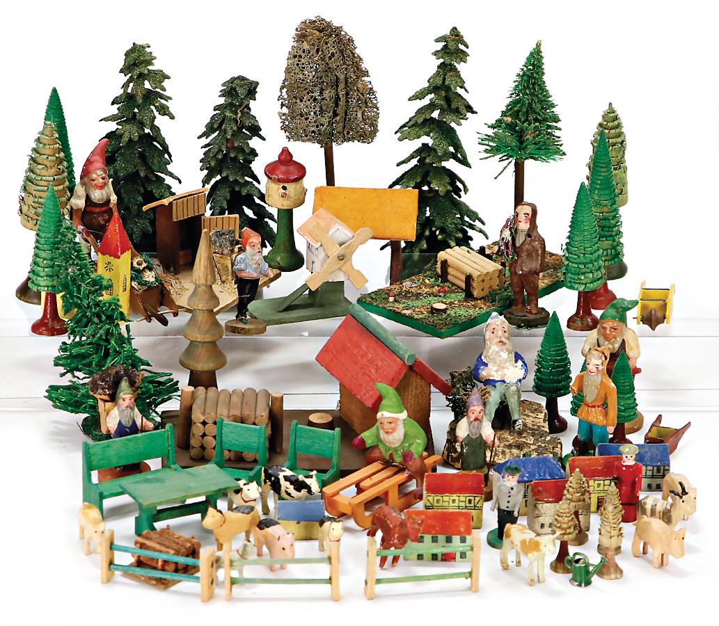 ERZGEBIRGE trees, animals, building, some dwarfes, wood/mass, different condition German: ERZGEBIRGE trees, animals, building, some dwarfes, wood/mass, different condition German Description ERZGEBIRGE Bäume, Tiere, Gebäude, einige Zwerge, Holz/Masse, untersch. Zust.