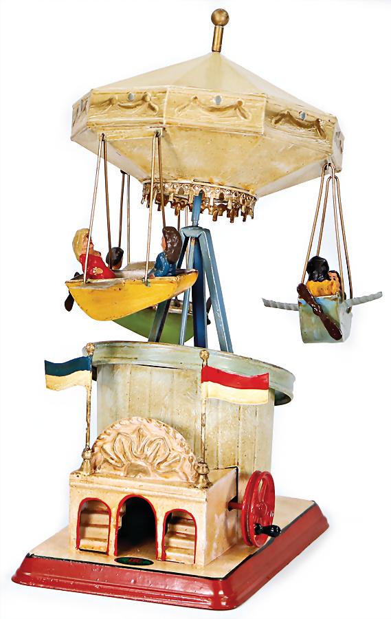 DOLL drive model, flyer roundabout, sheet metal, handpainted, c. 1930, restored, visually  good (1 of 1)
