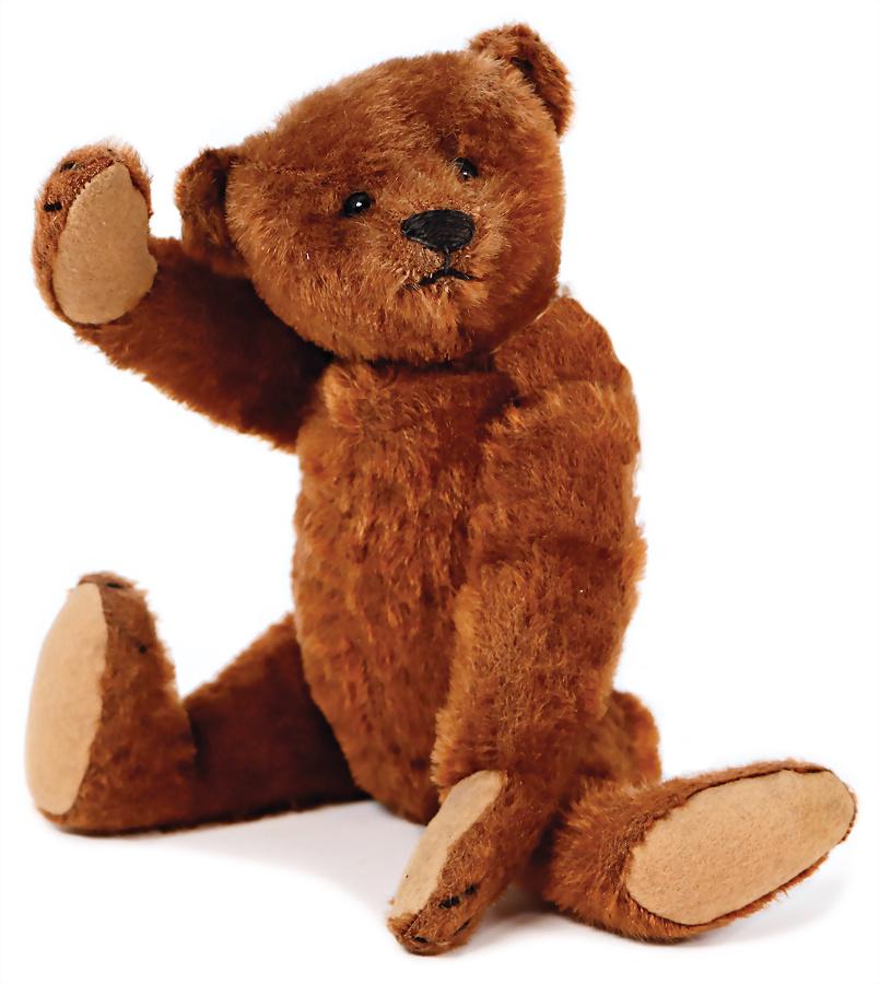 STEIFF bear, pre-war era, CH-No. 133, very beautiful and  very expressive, with button, block (1 of 4)