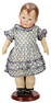 KÄTHE KRUSE doll No. I, fabric head, 3 clearly visible seams at the back of the head, blue