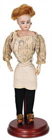 JUMEAU Fashion-Doll, bisque porcelain socket head, on a bisque porcelain breast plate, marked 0, fix (1 of 3)