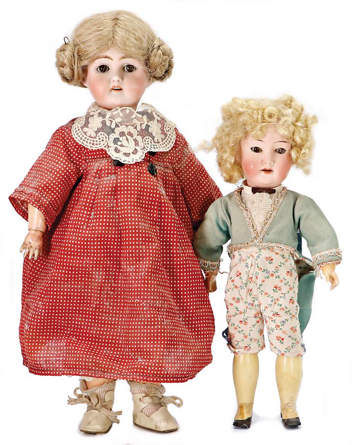 exceptional bisque porcelain socket head, doll, boy, brown fix inset glass eyes, opened mouth, line: exceptional bisque porcelain socket head, doll, boy, brown fix inset glass eyes, opened mouth, line of upper teeth, marked Spezial S Germany No. 7, simple mass-wood-composition-body, modelled shoes an