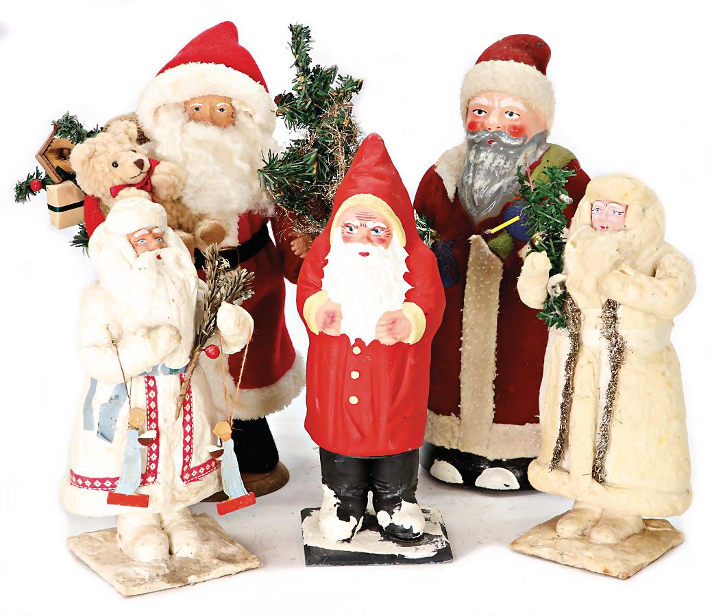1x jack frost Russia, 24 cm, 1 Santa Claus, papier mâché, candy-container, 27 cm, 1 Santa (1 of 1)