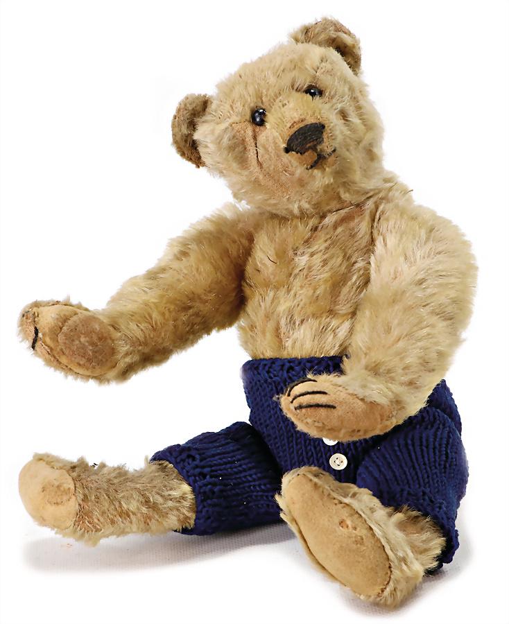 STEIFF bear, pre-war era, c. 1909, with button, button strongly worn, writing is no more (1 of 1)