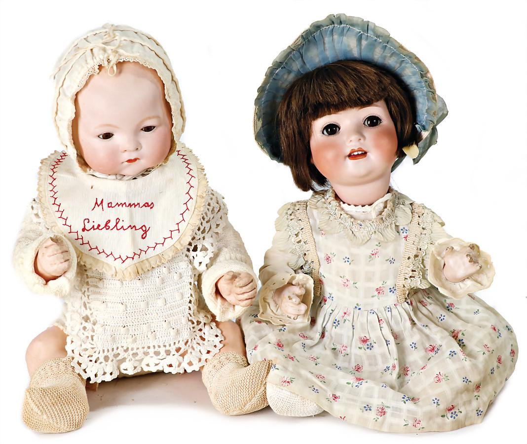 2 pieces, dolls, ARMAND MARSEILLE, 341, Dream-baby, 40 cm, brown sleepy eyes, closed mouth, baby (1 of 1)