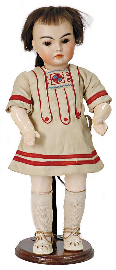 BAEHR & PROESCHILD 220, Oriental, 34 cm, bisque socket head, fix inset brown glass eyes, closed (1 of 1)