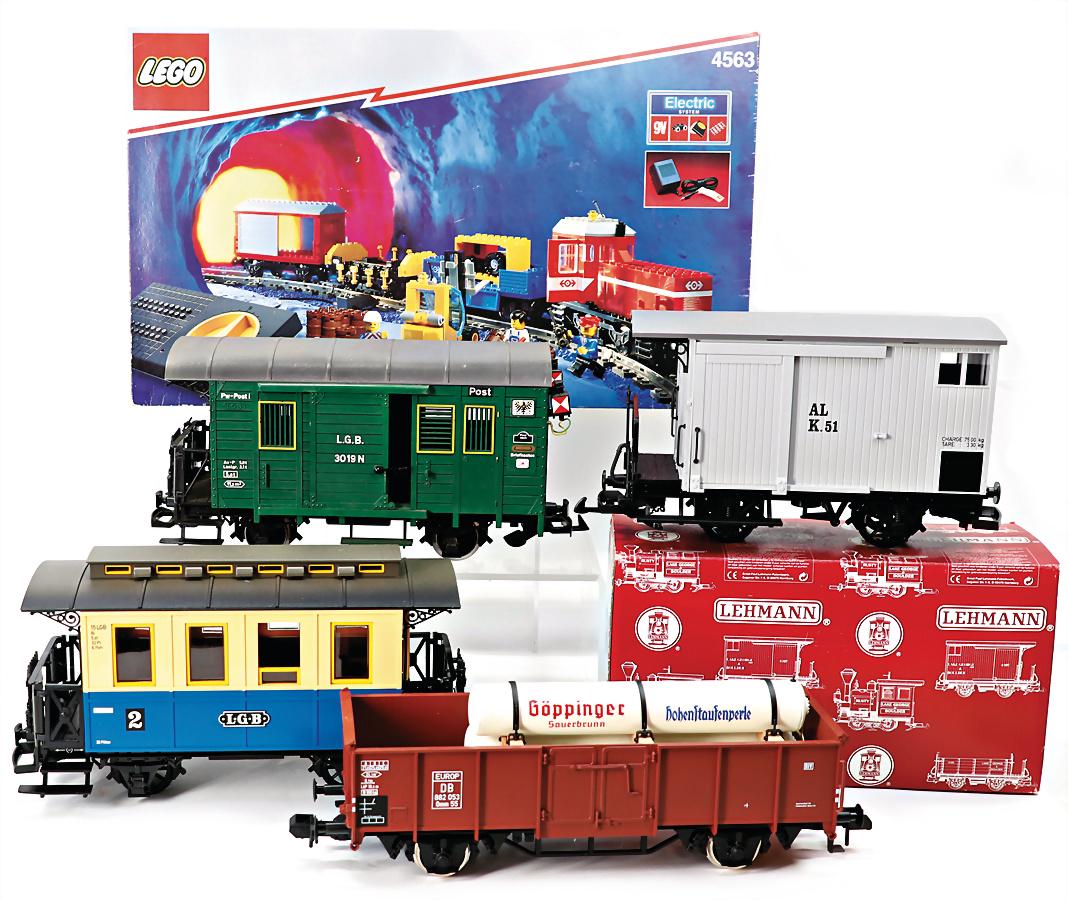 mixed lot gauge 1, MÄRKLIN, gas pipe car, LEHMANN, freight waggon, closed, LEHMANN, closed (1 of 1)