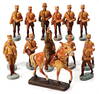 mass figures, ELASTOLIN, LINEOL, SA soldiers, World War II, standing, marching c. 14 pieces, mostly