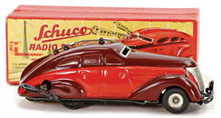 SCHUCO radio, 5000, 2-colored, bright red/dark red, underbody with minimally scratches on the