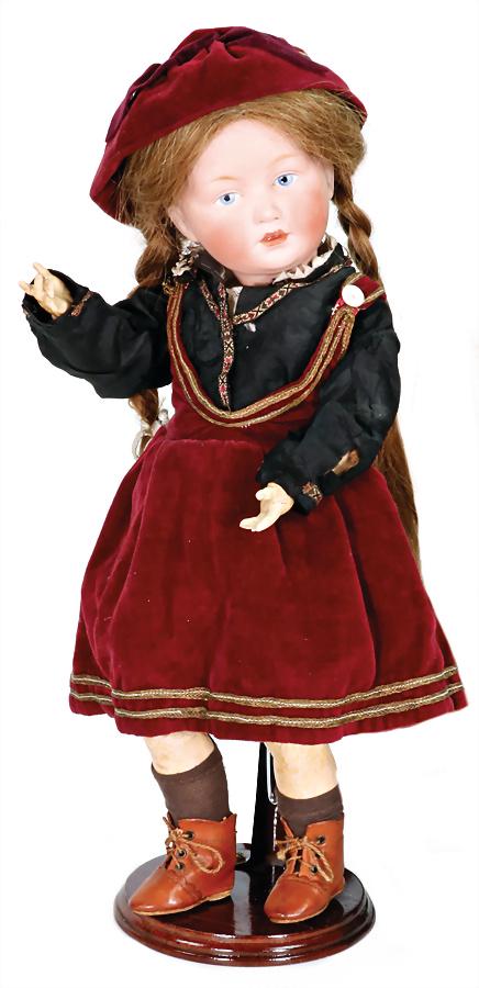 KESTNER 179, bisque porcelain character doll, socket head, blue painted eyes, opened/closed mouth, (1 of 3)
