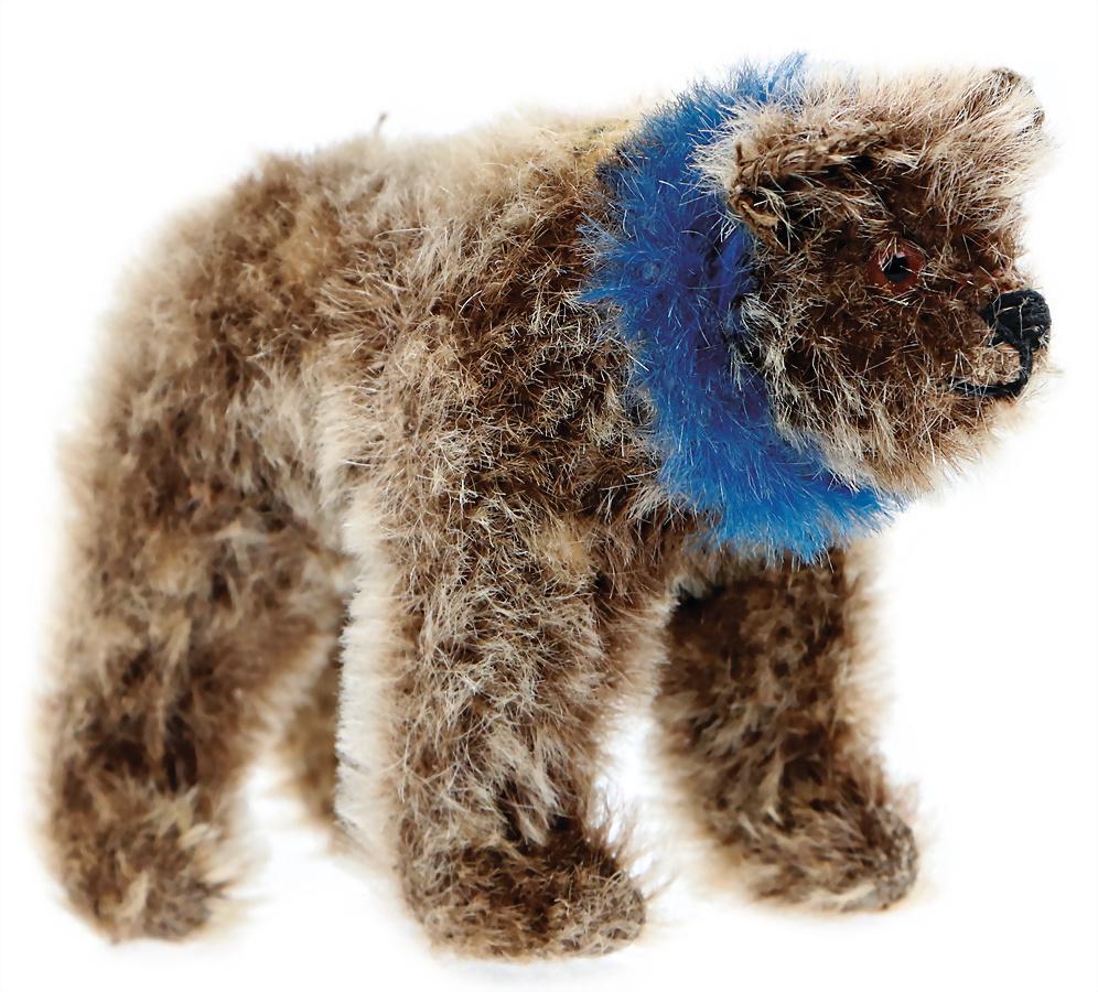 STEIFF gallop-teddy, bear on 4 paws, from the Galopp-car, produced 1926-29, with button, block (1 of 4)