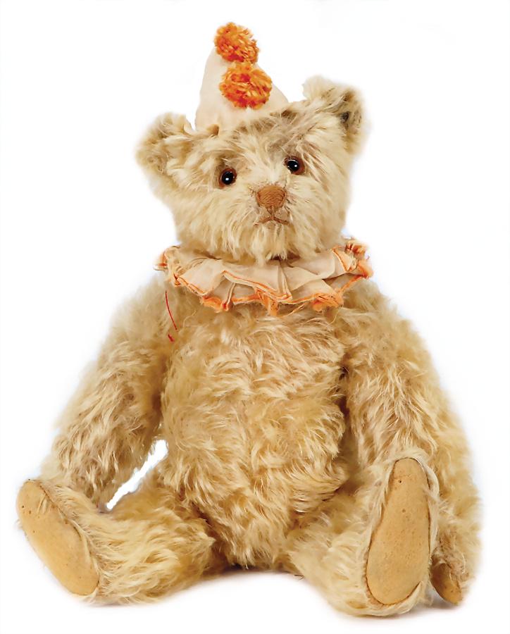 STEIFF teddy clown, rare, with music mechanism, probably a single-item production, yellow gold (1 of 8)