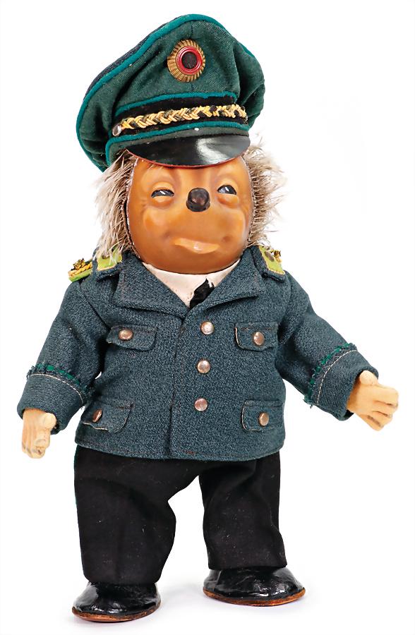 STEIFF Mecki, policeman, plastic head with original felt hands, leather shoes, 26 cm, very nice (1 of 4)