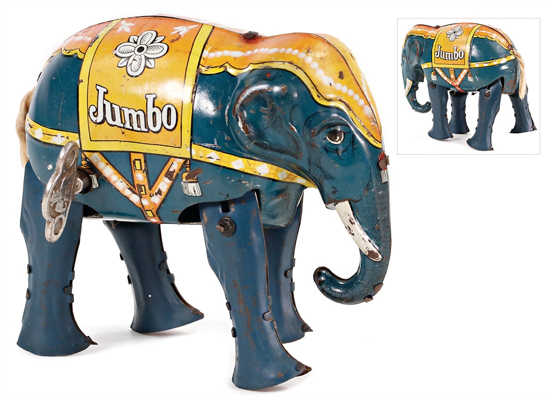 BLOMER & SCHUELER Jumbo, elephant, sheet metal, lithographed, lithography with worn places, (1 of 1)