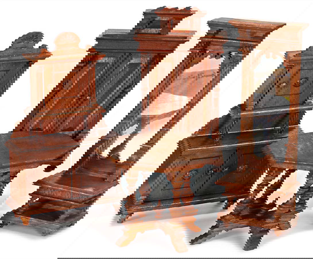 Mixed Lot Of Furnitures From The Wilhelmine Era, Table, With A Diameter