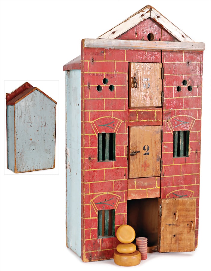 house, c. 1880, 40 cm, wood, colored, nice size, without outrigger   German Description  Packhaus, (1 of 1)