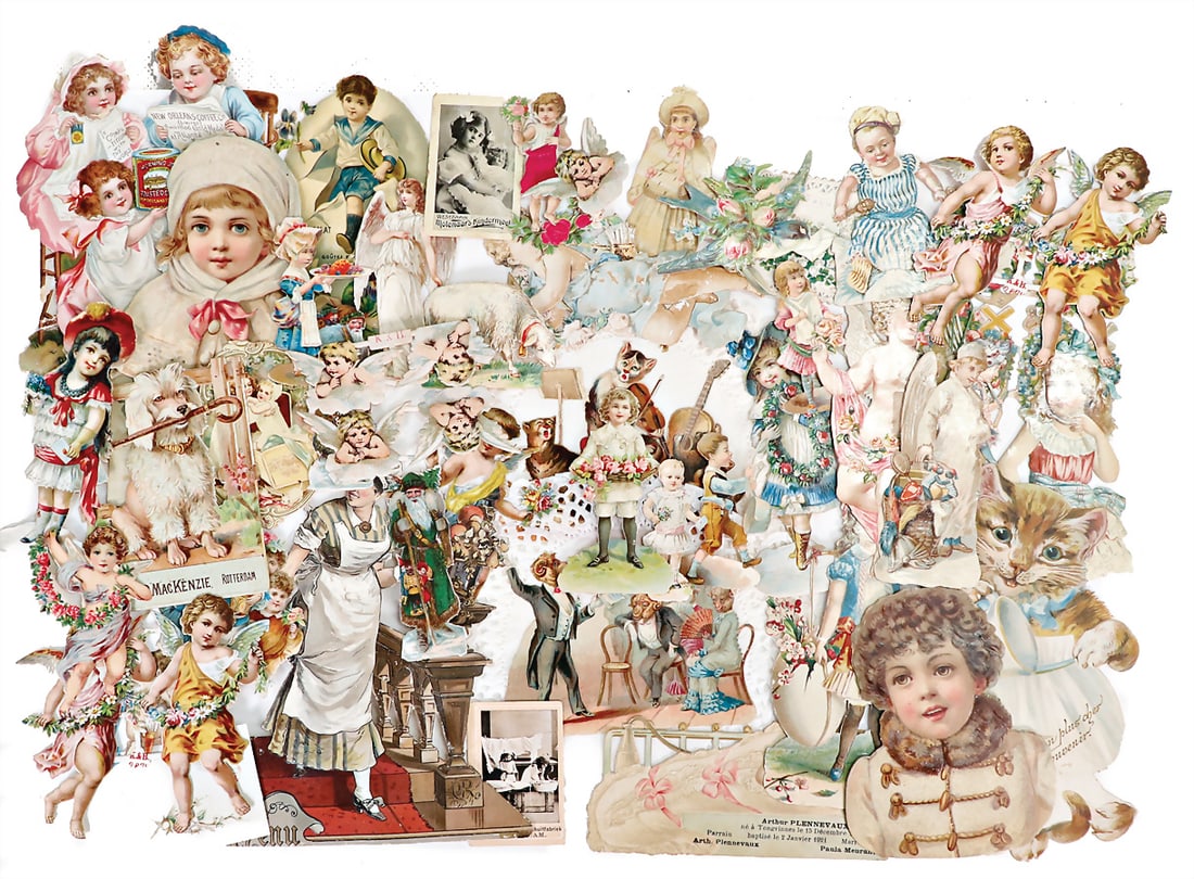 mixed lot of wafer pictures, children, animals, middle size German Description Konv.: mixed lot of wafer pictures, children, animals, middle size German Description Konv. Oblaten-Bilder, Kinder, Tiere, mittl. Gr.