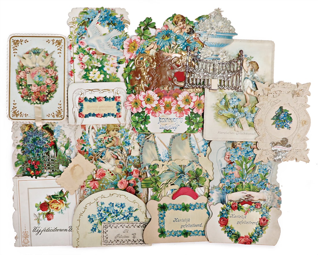 6 set up congratulation cards, 2 pull tab cards, 12-7.5 cm   German Description  6 Aufstellglü (1 of 1)