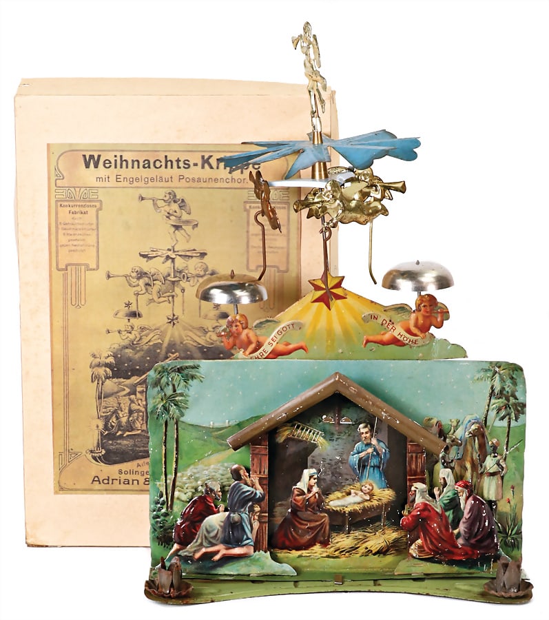 angels bells, sheet metal, lithographed, probably around 1900, width: 21 cm, in original box, point (1 of 1)