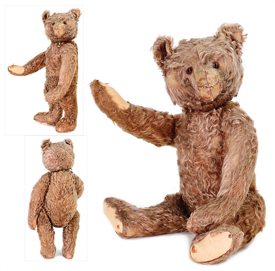 STEIFF bear with seam at the middle of head, c. 1920, 45 cm, small button, with long stretched f, (1 of 1)