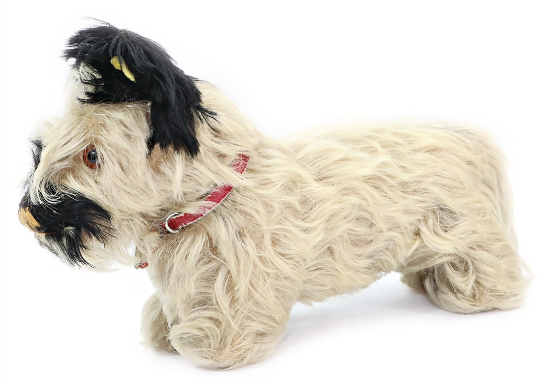 STEIFF Skye Terrier, produced around 1930s/1940s, with button, chest label and cloth tag label, 14 (1 of 5)