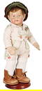 K&#196;MMER &amp; REINHARDT for K&#196;THE KRUSE doll with fabric head, clearly visible seam at the