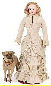 JUMEAU French Fashion-Doll, fashion doll, bisque porcelain socket head, on a bisque porcelain breast (1 of 4)