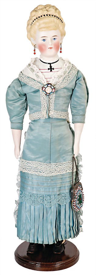 probably ALT, BECK & GOTTSCHALK exceptional Parian shoulder headed doll, empress Augusta, fine (1 of 3)