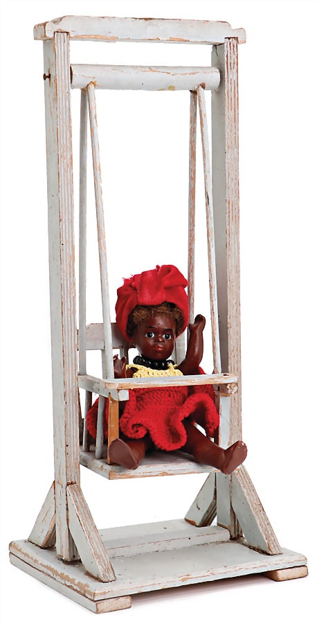 probably KÜHLENZ all-bisque doll, bisque porcelain full head, socket head, without pupil, (1 of 2)