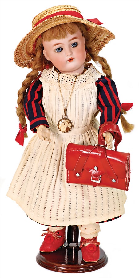 KÄMMER & REINHARDT bisque porcelain socket head, marked HALBIG K&R, blue sleepy eyes, (1 of 3)