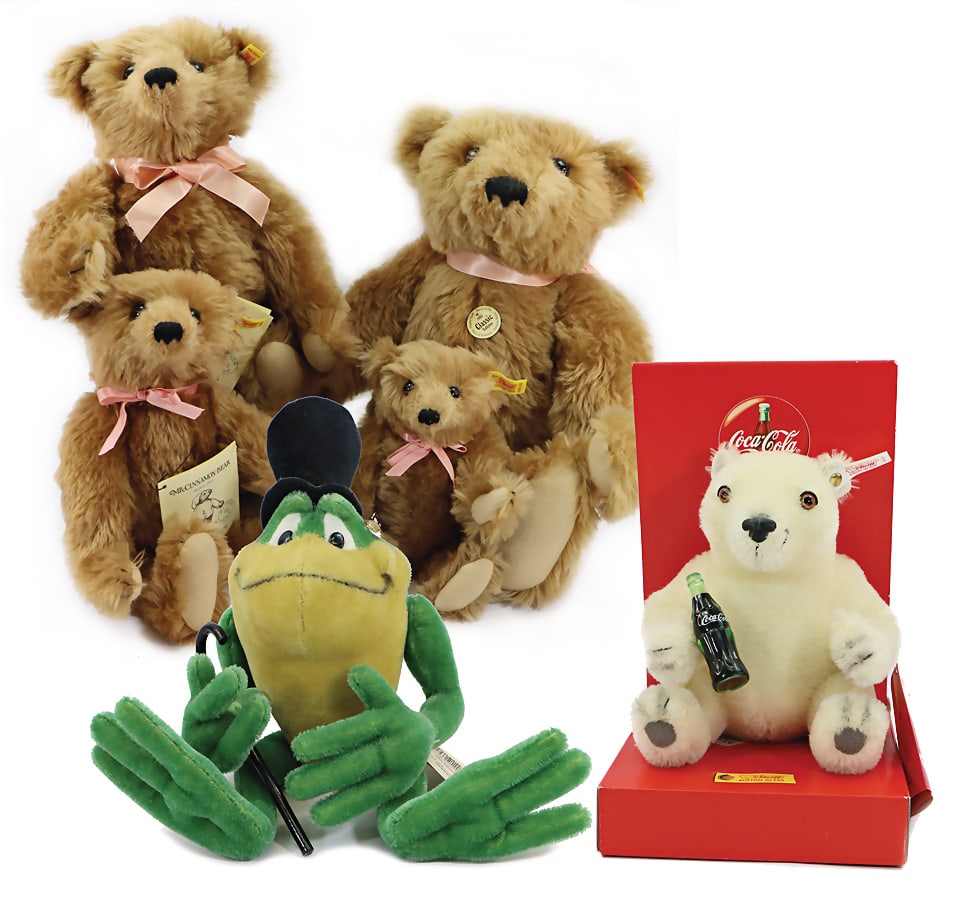 STEIFF mixed lot 1x frog, mohair, 30 cm, Frog Michigan, limited edition edition: 2500 pieces, and 1 (1 of 1)