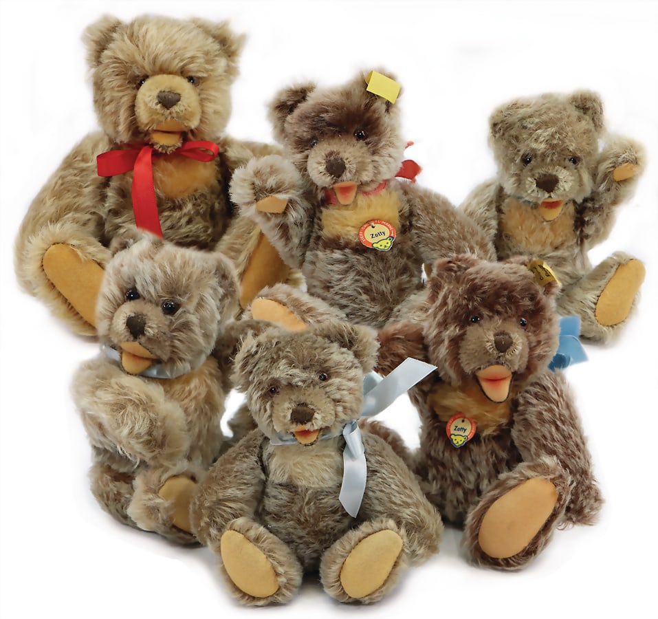 STEIFF mixed lot of bears, 3x Zotty, mohair, 18 - 23 cm, partially, complete, this lot is located in (1 of 2)