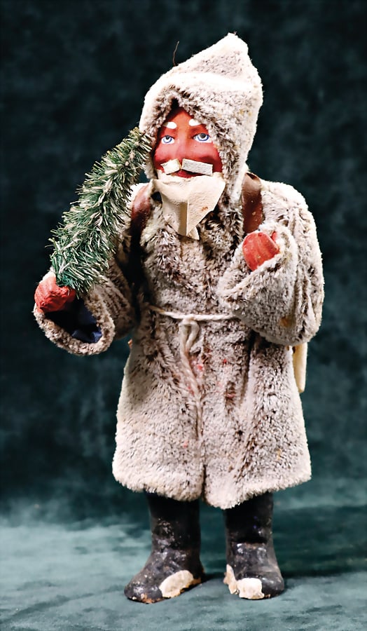 Santa Claus, papier mâché, 20 cm   German Description  Weihnachtsmann, Papiermaché, (1 of 2)