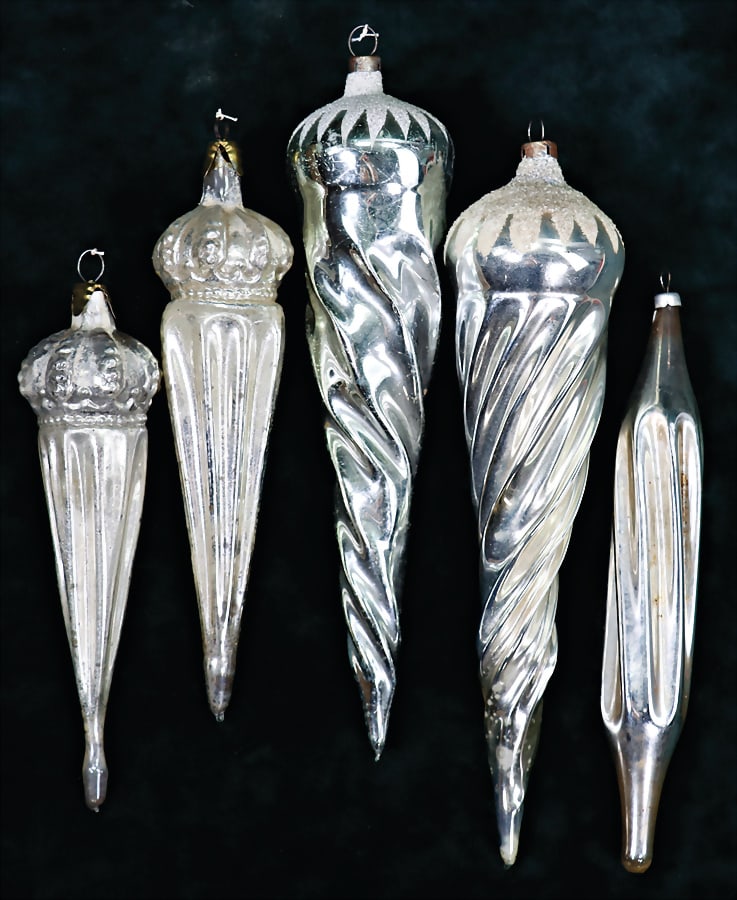 Christmas tree decoration, glass, cone, 2x 20 cm, unusual size, 1 cone, 16.5 cm, 2 cones, with (1 of 1)