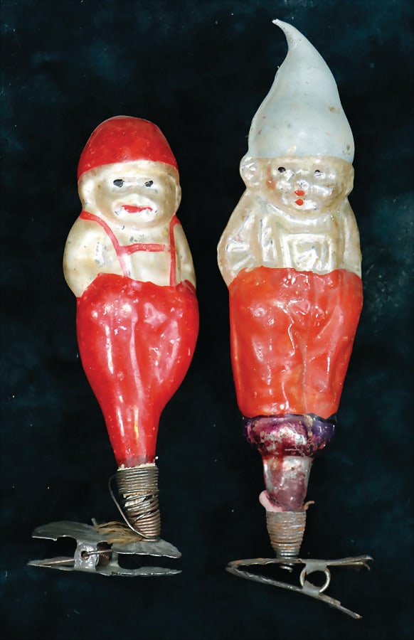 Christmas tree decoration, glass, 2 pieces, boy with pointed hat and  clamp, 14 cm, 1 boy with (1 of 1)
