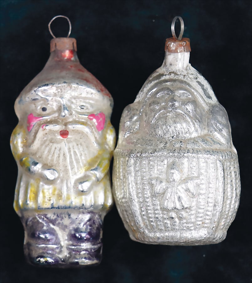 Christmas tree decoration, 2 pieces, glass, dwarf, 7.5 cm, dwarf in a basket, 6.5 cm, loss of color: Christmas tree decoration, 2 pieces, glass, dwarf, 7.5 cm, dwarf in a basket, 6.5 cm, loss of color German Description Christbaumschmuck, 2 Teile, Glas, Zwerg, 7,5 cm, Zwerg in Korb, 6,5 cm, Farbverlu