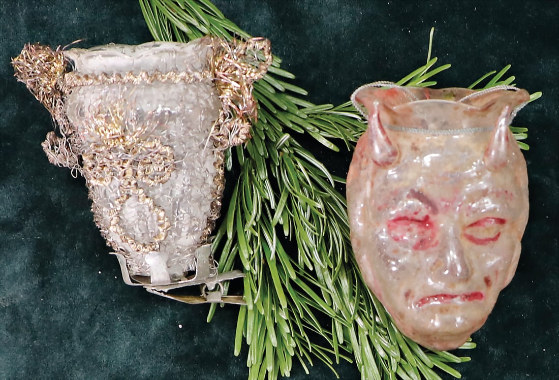 LAUSCHA Christmas tree decoration, 3 pieces, devil's face, lantern, glass, 8.5 cm, 1 lantern, glass (1 of 1)