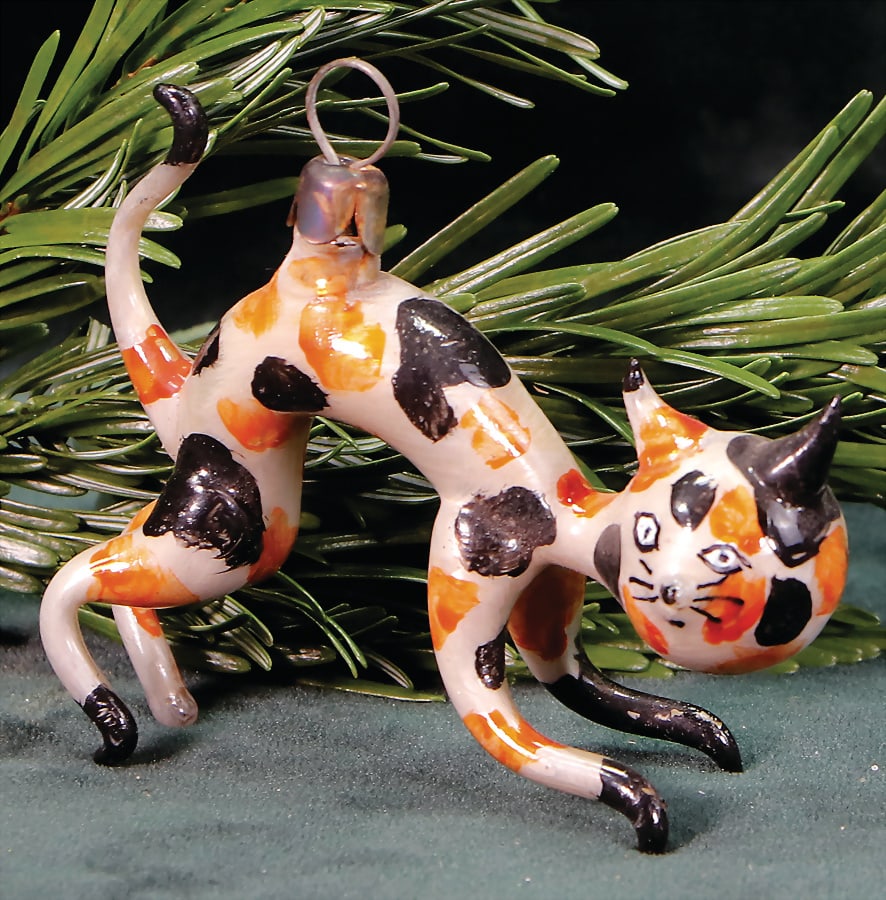 LAUSCHA Christmas tree decoration, exceptional cat, 8 cm   German Description  LAUSCHA (1 of 1)